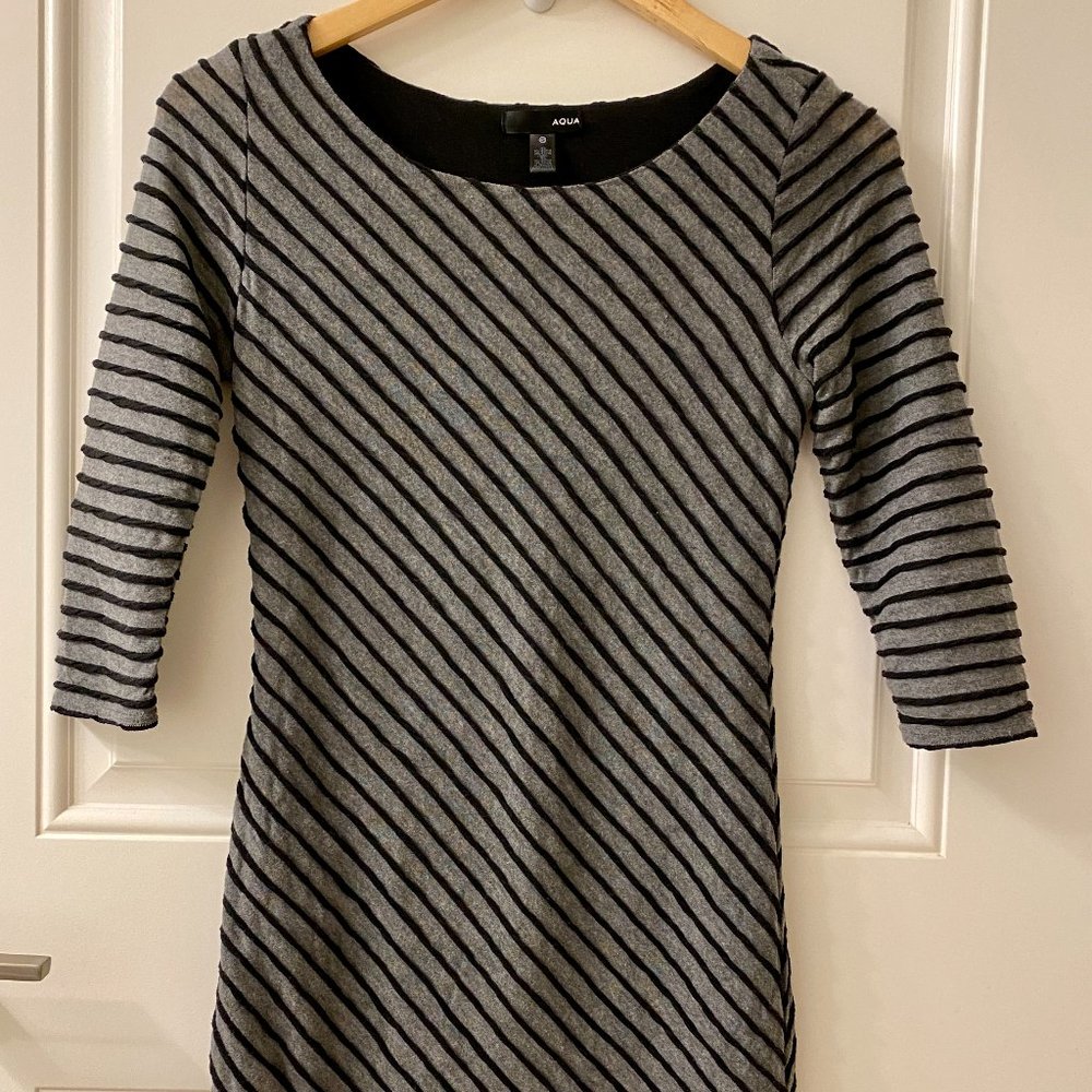 Aqua Stretch Striped Dress S